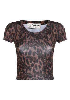 Fiorucci animal-print short-sleeved T-shirt - Brown