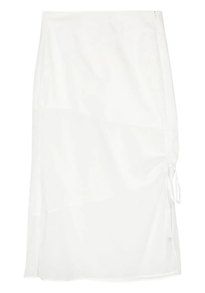 SHIATZY CHEN gathered silk midi skirt - White