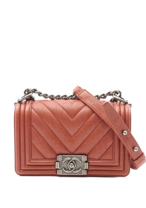 CHANEL Pre-Owned 2018~2019 mini V-stitch shoulder bag - Brown