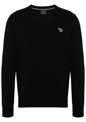 PS Paul Smith Zebra-motif organic cotton jumper - Black