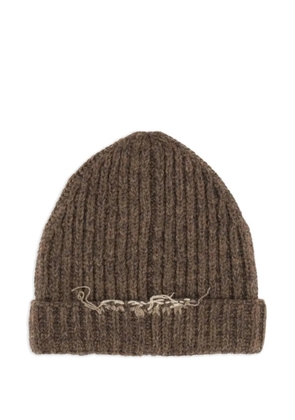 Maison Margiela ribbed beanie hat - Brown