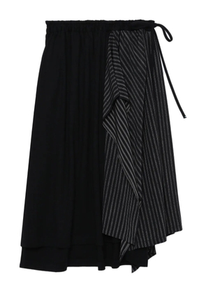 Y's pinstripe panelled midi skirt - Black