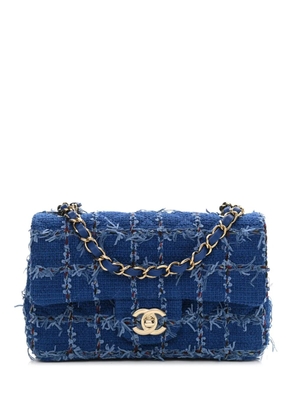 CHANEL Pre-Owned mini Classic Flap tweed shoulder bag - Blue