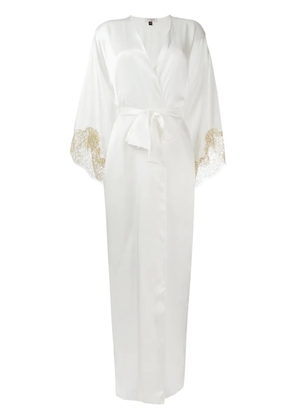 Gilda & Pearl Gina lace-trim robe - White