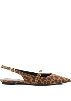 Stuart Weitzman Emilia slingback pointed-toe flat pumps - Brown