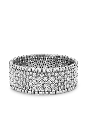 Pragnell 18kt white gold Bohemia diamond wide bangle - Silver