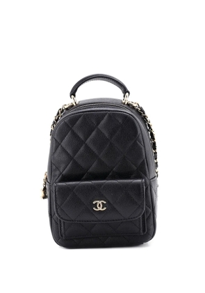 CHANEL Pre-Owned Classic CC Chain Pocket Quilted Caviar Mini backpack - Black