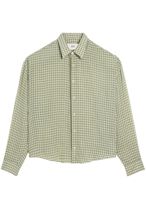AMI Paris Ami de Coeur-embroidery gingham-print shirt - Green