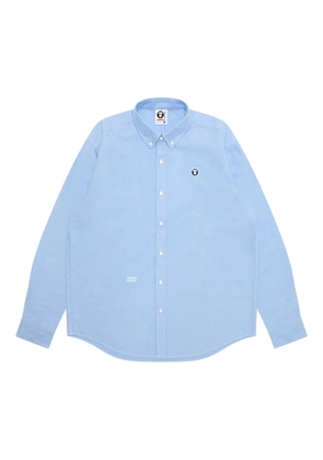 AAPE BY *A BATHING APE® logo-patch oxford shirt - Blue