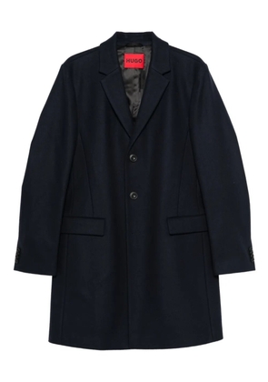BOSS notched-lapel coat - Blue