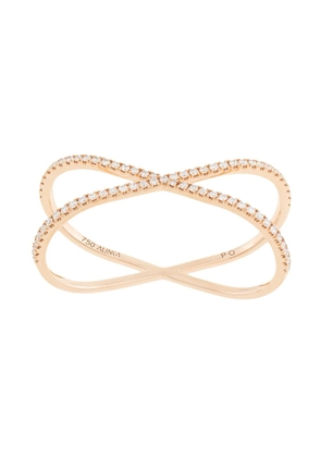 ALINKA 18kt rose gold KATIA DUO diamond two-finger ring