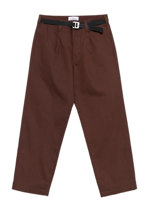 Stone Island pleated-front belted trousers - Brown