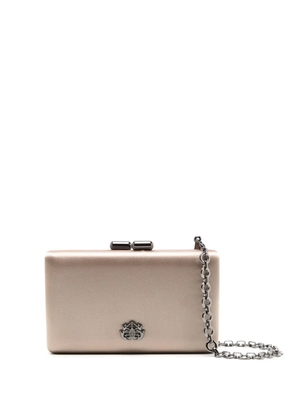 Isla Eva logo-plaque clutch bag - Brown