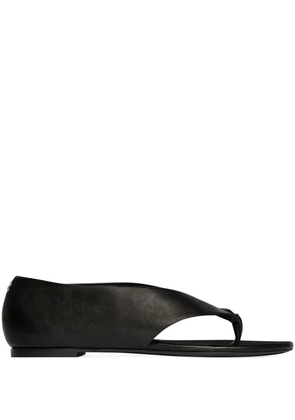 Courrèges leather sandals - Black