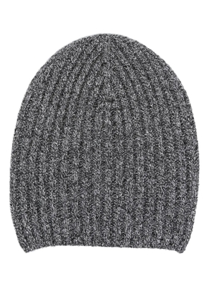 Barrie mélange-effect ribbed-knit cashmere beanie - Blue