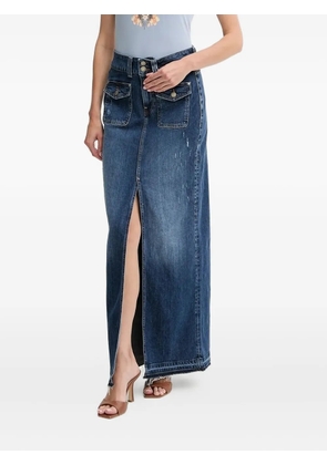 GUESS USA pocket-split denim skirt - Blue