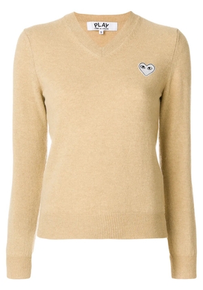 Comme Des Garçons Play V-neck jumper - Neutrals
