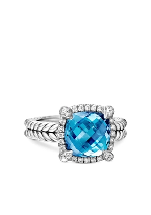 David Yurman sterling silver Chatelaine Pavé topaz and diamond ring (9mm)