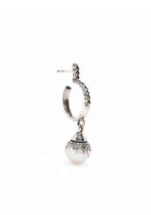 Emanuele Bicocchi Pearl Hoop Earring - Silver