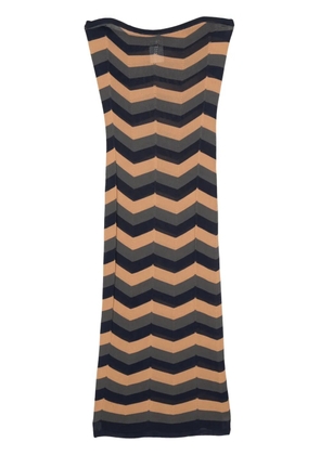 Versace Pre-Owned 2000s chevron-knit midi dress - Blue