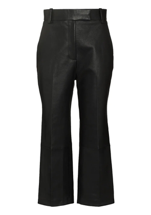 KHAITE Melie cropped leather trousers - Black