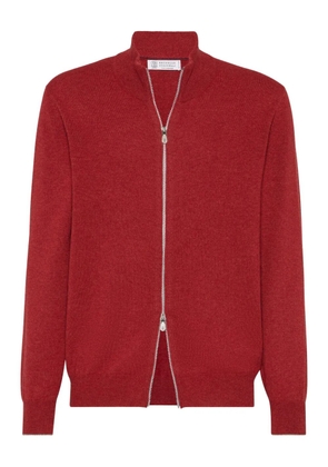 Brunello Cucinelli zip-front high-neck cardigan - Red
