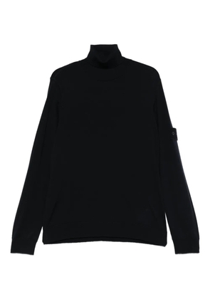 Stone Island roll-neck logo-patch sweater - Black