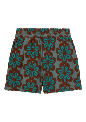 La DoubleJ flower-print pull-up shorts - Green