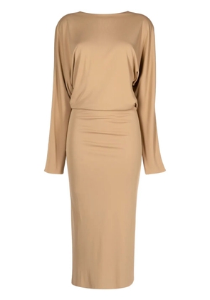 KHAITE The Trina open-back midi dress - Brown