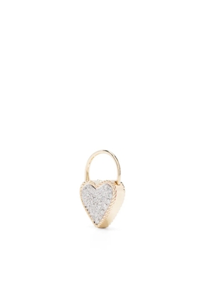 Yvonne Léon 9kt yellow gold Creole Cadenas Coeur diamond earring