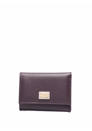 Dolce & Gabbana logo plaque tri-fold wallet - Red