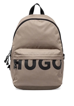 HUGO logo-printed backpack - Neutrals