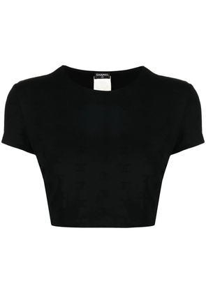 CHANEL Pre-Owned 1997 CC logo-embroidered crop top - Black