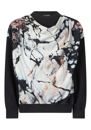 Roberto Cavalli marble-print sweatshirt - Black