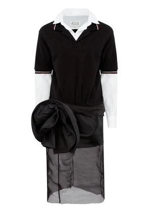 Maison Margiela flower-detail tulle midi dress - Black