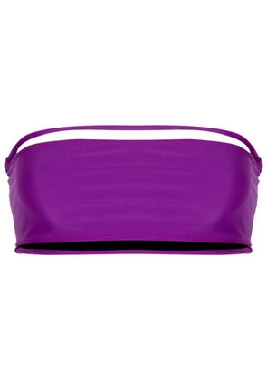 Gloria Coelho strapless string-detail bikini top - Purple