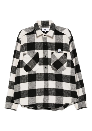 CHOCOOLATE embroidered-logo plaid shirt jacket - Black