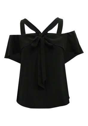 Temperley London cold-shoulder ruffled top - Black