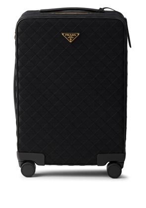 Prada triangle-logo embroidered suitcase - Black