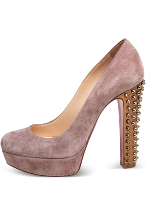 Christian Louboutin Pre-Owned 130mm suede heeled pumps - Neutrals