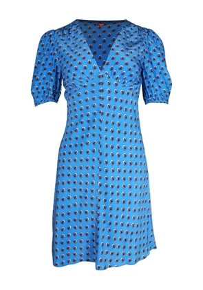 STAUD Milla puff-sleeve floral-print mini dress - Blue