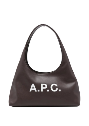 A.P.C. small logo-plaque shoulder bag - Brown