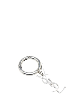 Saint Laurent Pre-Owned 20th Century Silver Plated Rhinestones Logo Keychain key chain