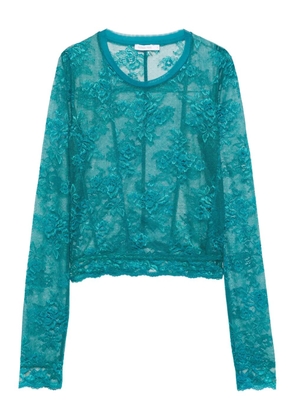 Patrizia Pepe lace scalloped-hem blouse - Green