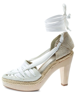 Stella McCartney Pre-Owned 105mm espadrille-trim sandals - White