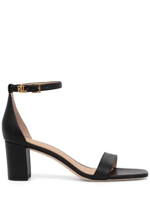 Lauren Ralph Lauren logo-plaque leather sandals - Black