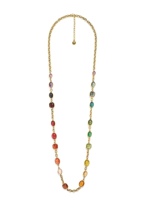 Goossens Cabochons 24kt gold plated long necklace
