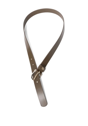 BOSS logo-plaque buckle belt - Brown