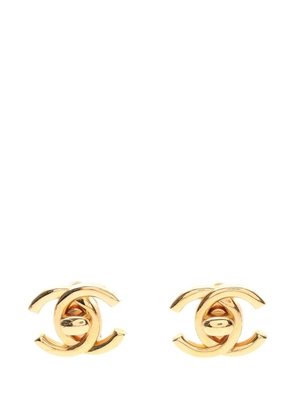 CHANEL Pre-Owned 1997 Gold Plated CC Turn Lock Clip on Earrings costume earrings