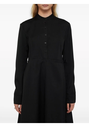 Jil Sander wrapover-panel virgin wool shirtdress - Black